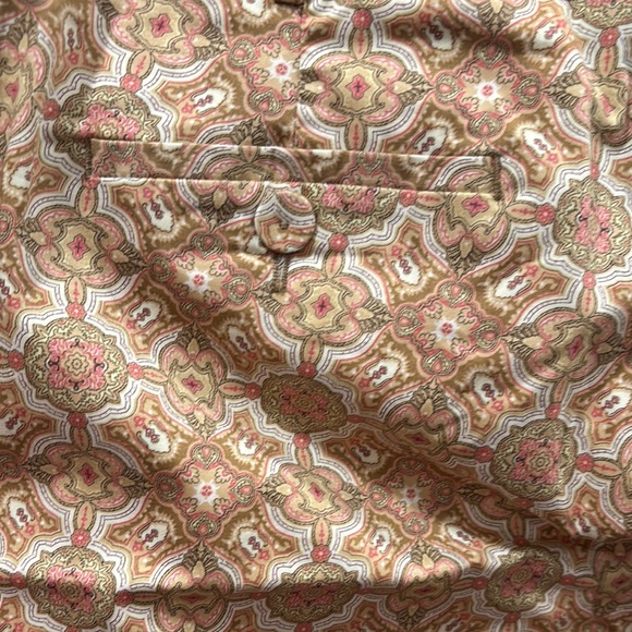 Talbots Heritage Ankle Pants in Tan and Rose Mosaic Print - Picture 3 of 12